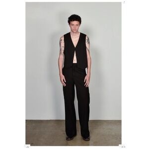R. Swiader Jeremy Cuffed Pants Men's 28 Black Minimalist